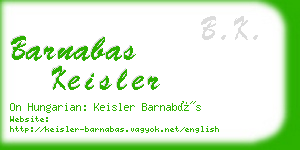 barnabas keisler business card